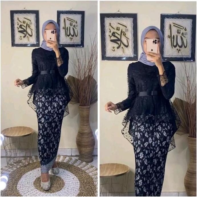 SETELAN KEBAYA MODERN WISUDA ELEGANT KEBAYA PINGUIN TULLE Mutiara Lamaran Kondangan Atasan Couple Pe