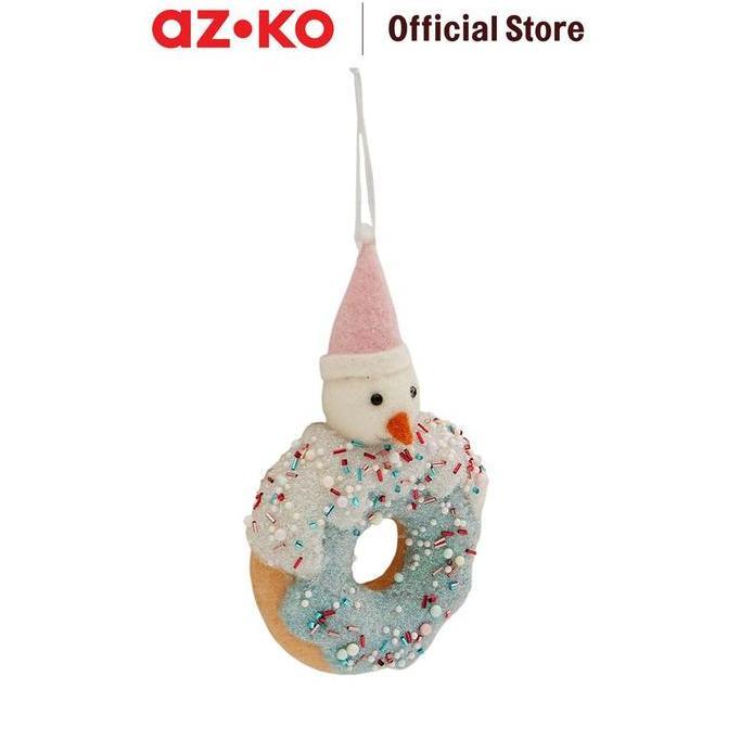 AZKO Noelle Hiasan Gantung Natal Christmas Donut Snowman - Biru Hiasan Natal Pernak Pernik Natal Orn