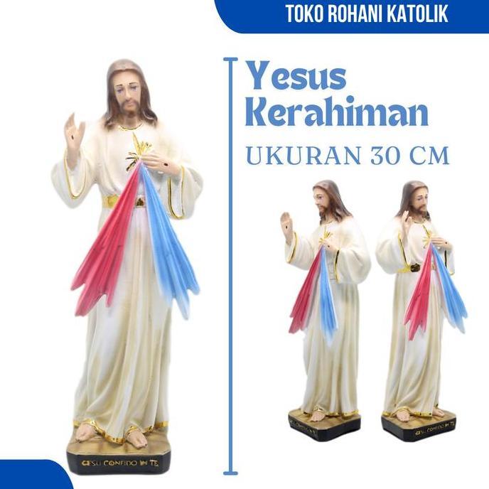 PATUNG TUHAN YESUS KERAHIMAN 30 CM / PATUNG TUHAN YESUS / PATUNG YESUS BESAR / PATUNG MARIA