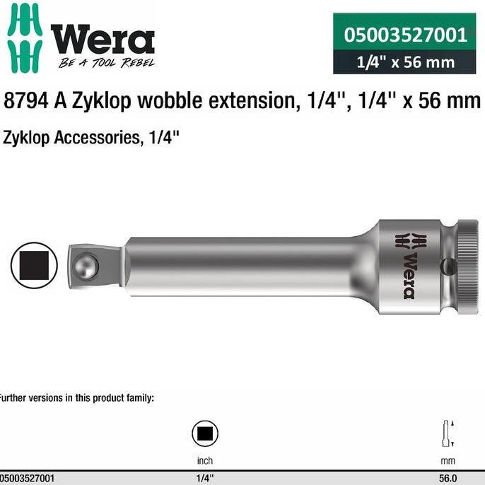 Grosir Wera 05003527001 - Zyklop Wobble Extension 1/4" X 56 Mm Wera Tools