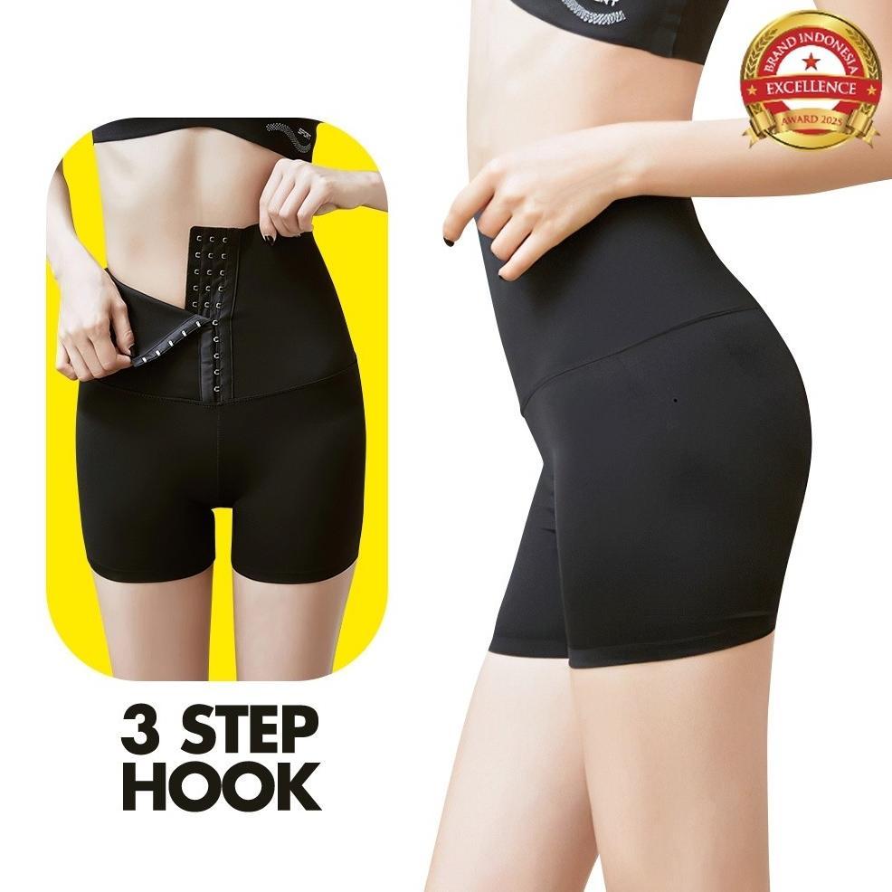 Scelta - Korset Legging Celana Pendek Olahraga Pelangsing Pengencang Pengecil Lemak Perut Kancing Ka