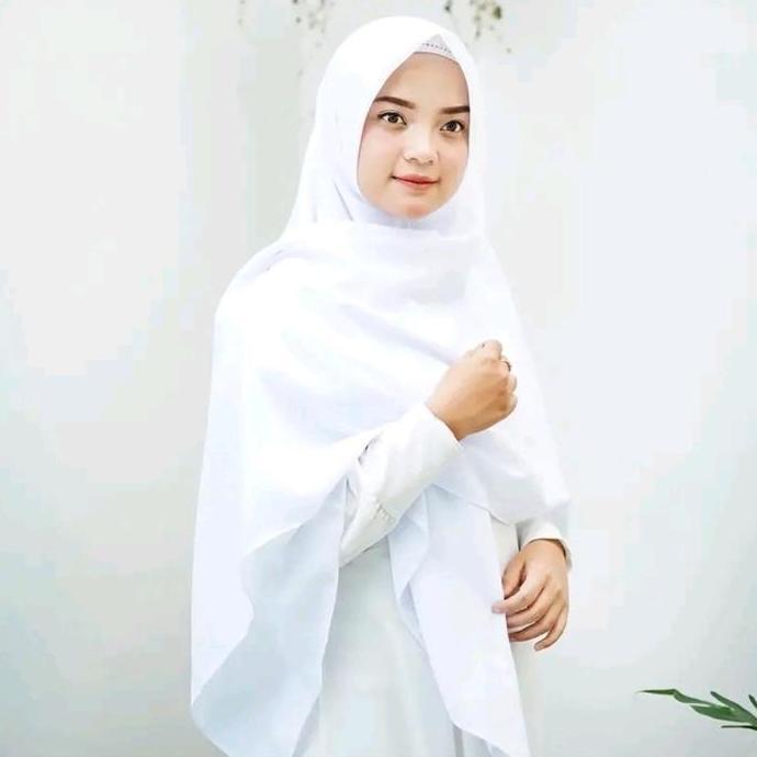New- SegiEmpat jumbo putih | voal jumbo putih| segiEmpat 130x130 Katun  Kerudung  Muslim  Jilbab  Sy