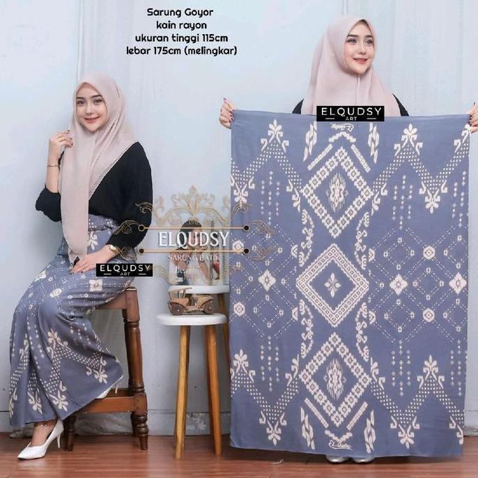 Miliki Afi New Sarung Santri Putri Sarung Rayon Goyor Sarung Santri Pondok Wanita/Pria Muslim Adem L