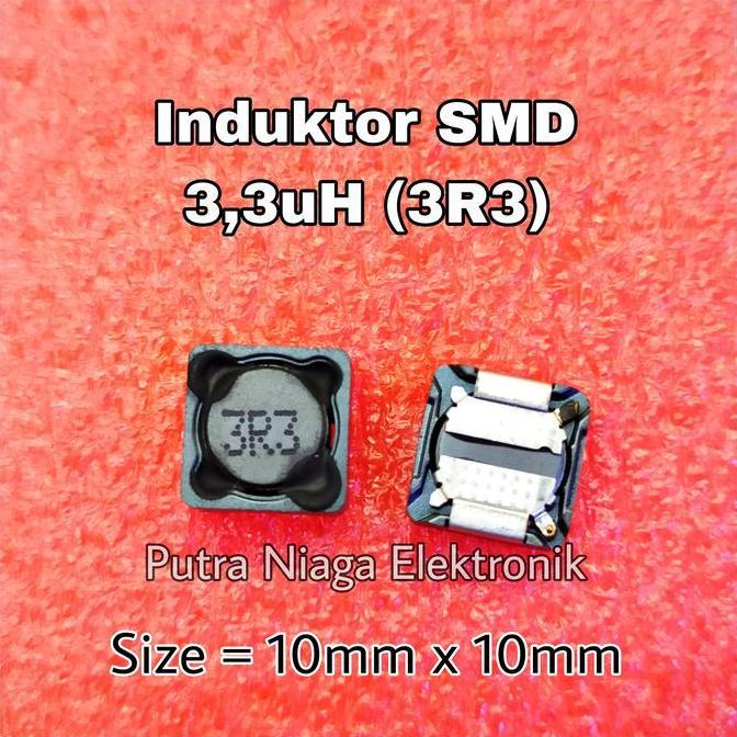 Murah (1) Induktor SMD 3,3uH Inductor Power 3.3uH 0.0033mH 3300nH 10mm x 10mm marking : 3R3 putran1a
