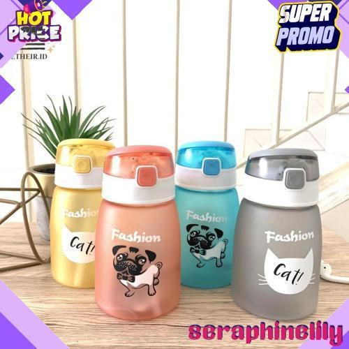 Bebas Ongkir Either.Id Botol Minum Anak Dewasa Unik Lucu Transparan Motif Aesthetic Plastik Premium 