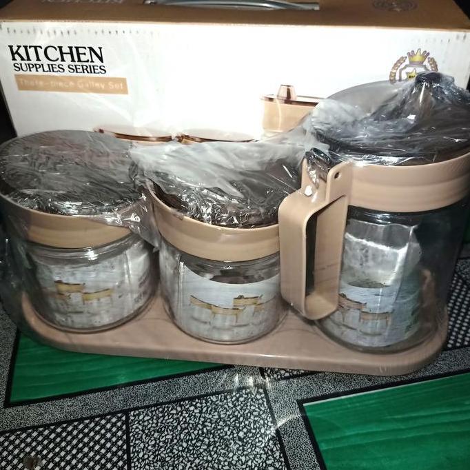 Kitchen set tempat bumbu dapur/gula/kopi royal star glassware