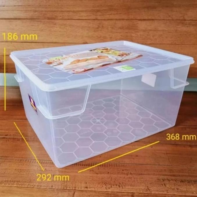 Shinpo 456 L Sealware Segi Kotak Box Tempat Donat Kue 15 Liter Oyatsu Donatsu Plastik JCO Dunkin Don