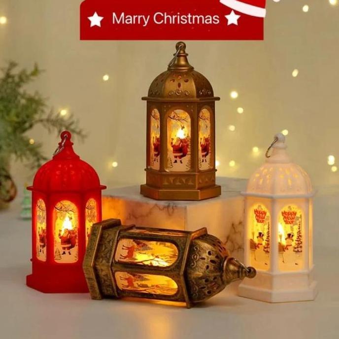 Lentera Natal Kubah Dekorasi Lampu Tidur Souvenir Natal Lentera Lilin