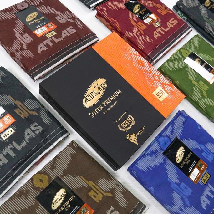 Spesial Sarung Atlas Super Premium Gold Silver 940 950 Motif Songket Jacquard Elegan Kain Muslim Lem