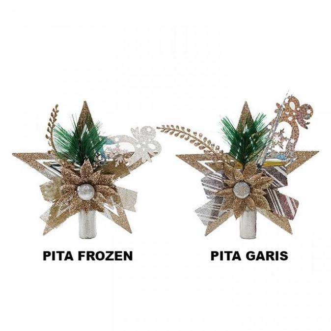 Hiasan Top Bintang Pohon Natal Silver Besar bintang natal aksesoris natal dekorasi natal hiasan poho