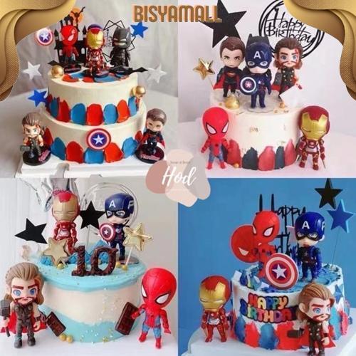 Viral Topper Superhero Avengers Dc Marvell Set Hiasan Kue Super Hero Ironman Superman Batman Captain