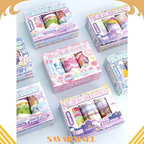 Bigpromo [1Box 12Pcs] Washi Tape Stiker Pinggiran Buku Hiasan Jurnal Sticker Aesthetic