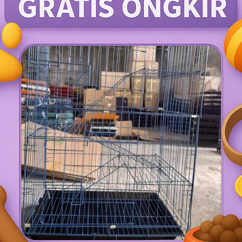 Kandang Kucing Lipat Tingkat 3/Kandang Besi Lipat/Kandang Kucing Murah