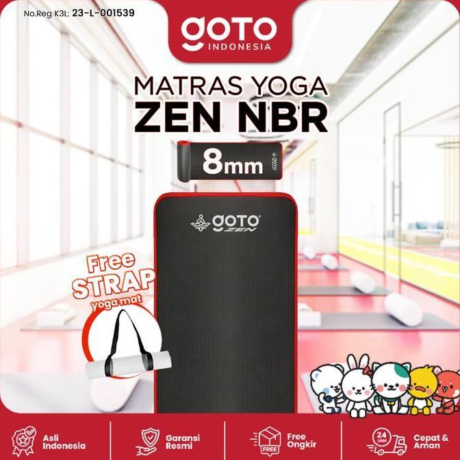 Goto Zen NBR Yoga Mat 8mm Matras Olahraga Poundfit Anti Slip Tebal