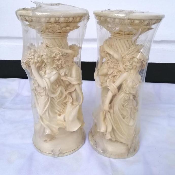 Classic Roman Angels Figure Candle Holder Set
