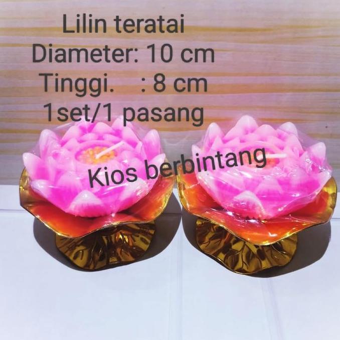 Lilin teratai lilin puja sembahyang teratai 1 set