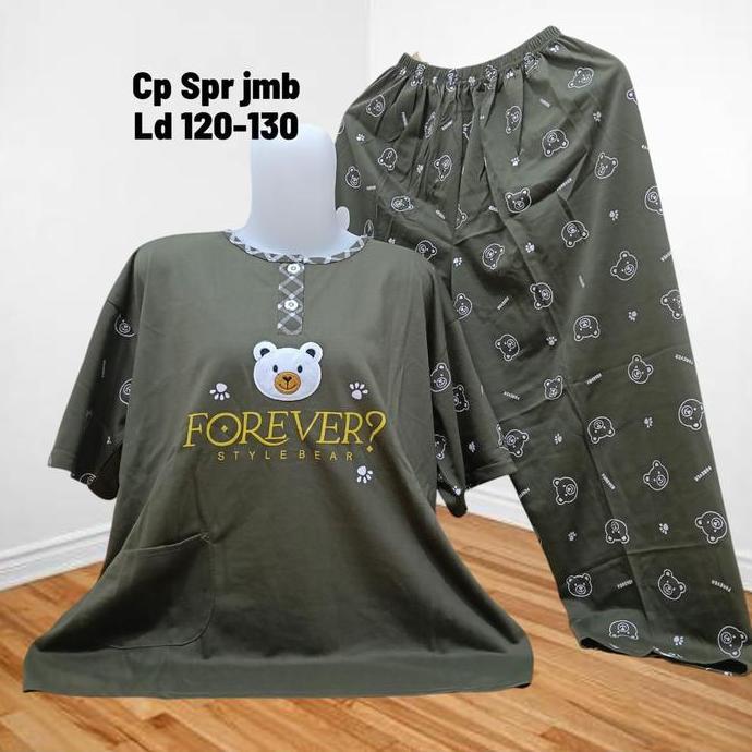 Promo Setelan Piyama Jumbo celana panjang ld 120-130,Bahan Adem & Nyaman,baju tidur babydoll kaos su