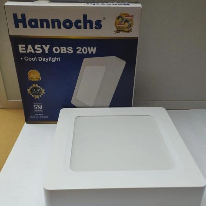 New- Lampu Downlight LED Plafon Hannochs EASY OBS 20W KOTAK OB