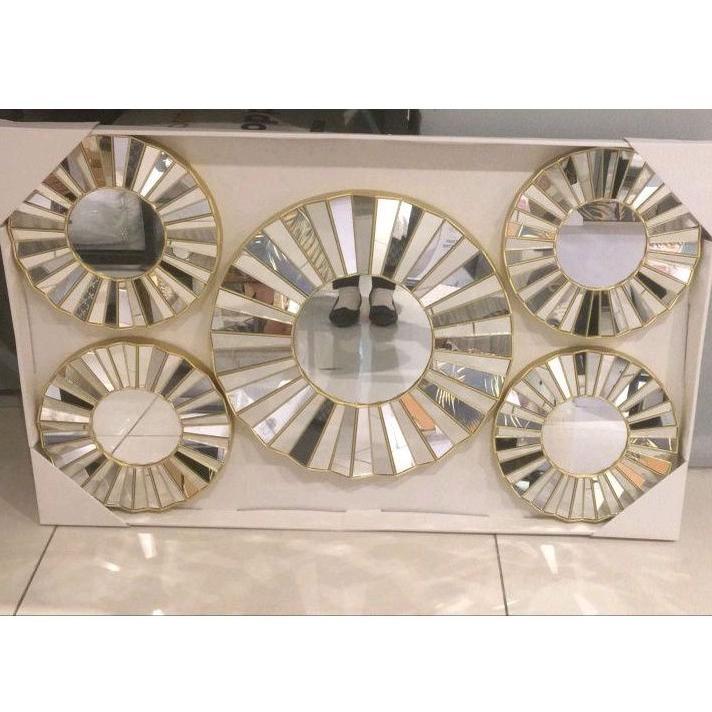 Hiasan Dinding Cermin Kaca Plastik Modern Mewah murah
