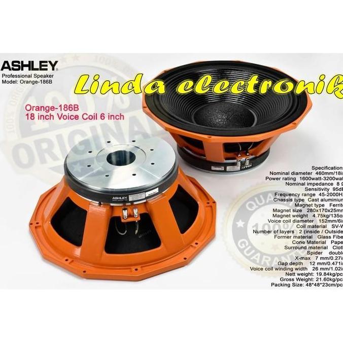 TERMURAH - speaker componet ASHLEY ORANGE 186B ASHLEY ORANGE 186 B 186 ORIGYNAL