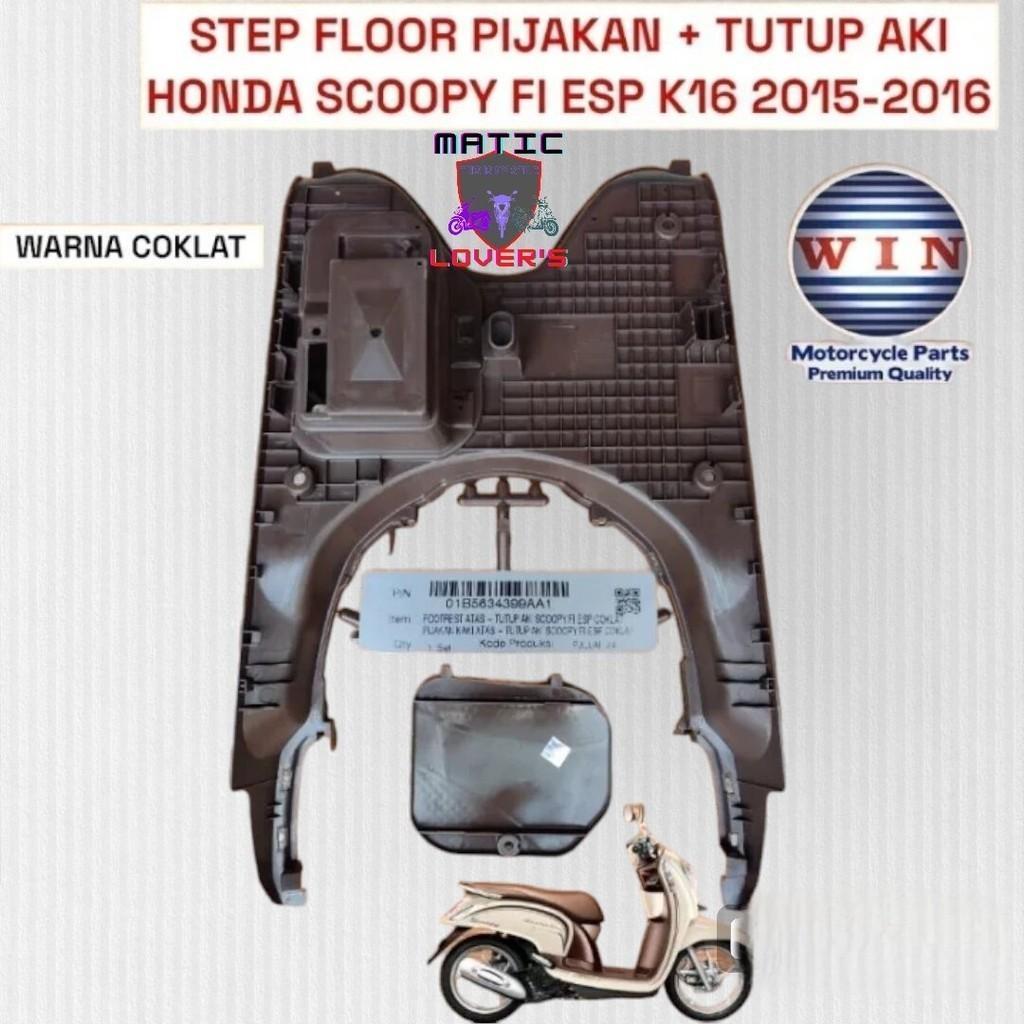 STEP FLOOR BORDES PIJAKAN KAKI TUTUP AKI SCOOPY FI ESP K16 TH 2015 SD 2016 COKLAT MERK WIN