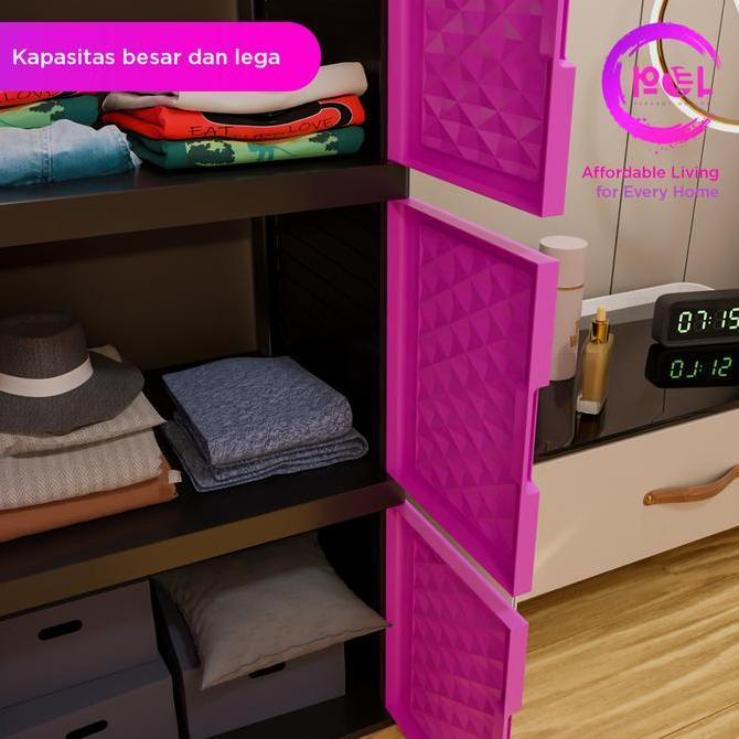 READY [POL] COD  Lemari Plastik Jumbo 3 - 4 Susun | Lemari Pakaian Plastik | Lemari Plastik Susun | 