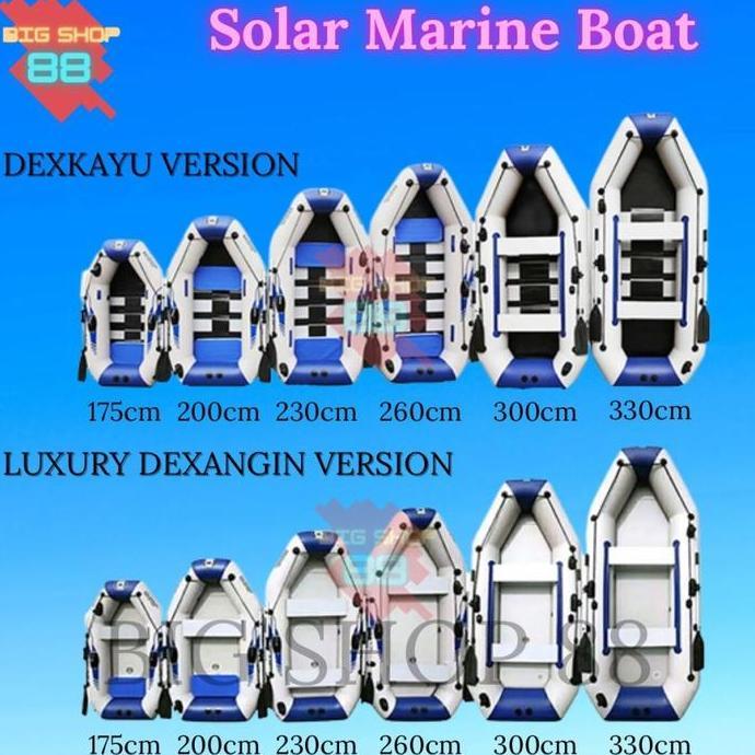 PERAHU KARET SOLAR MARINE PERAHU MANCING PVC TEBAL INFLATABLE BOAT SET Promo Premium