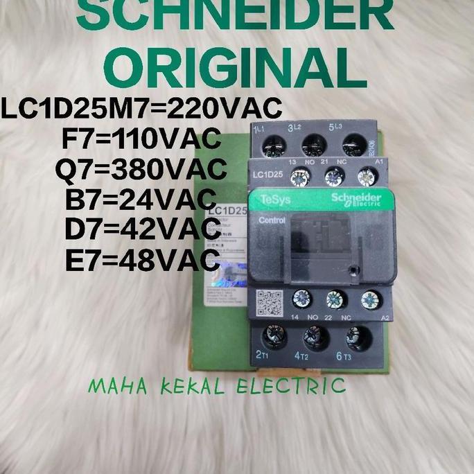Kontaktor Contactor Schneider Lc1D25D7 42Vac 3Phase 40A Kontaktor Schneider 40A Lc1D25 Original Schn