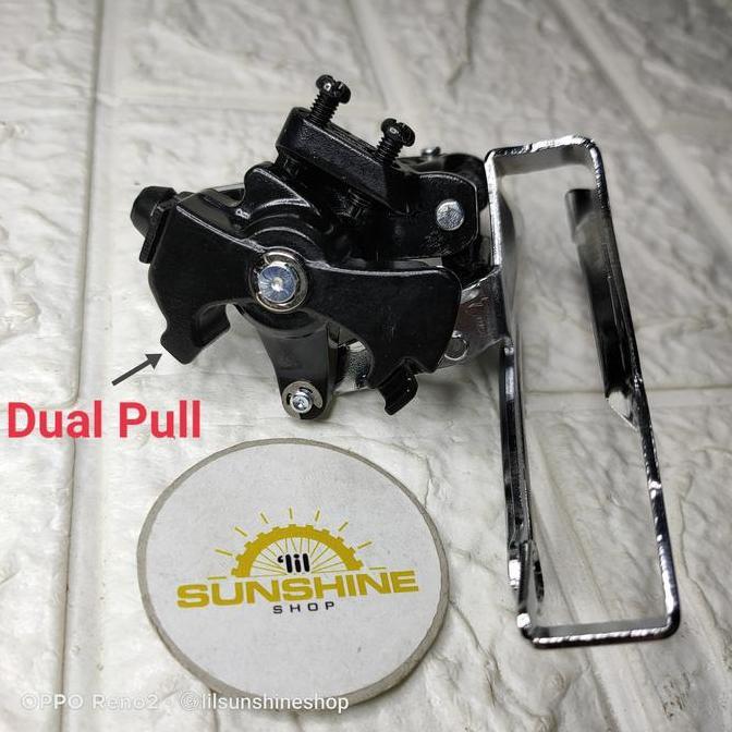 Promo Fd Front Derailleur 3 Speed Sensah Mx9 Low Clamp 31.8 - 34.9Mm Crank 42T Dual Pull Tarikan Ata