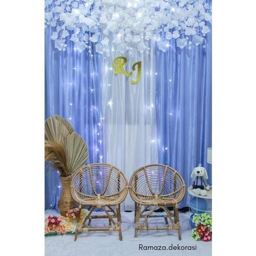 Dekorasi Lamaran Backdrop Variasi/Dekorasi Lamaran/Akad Nikah Daun Putih Kualitas Terbaik Harga Term