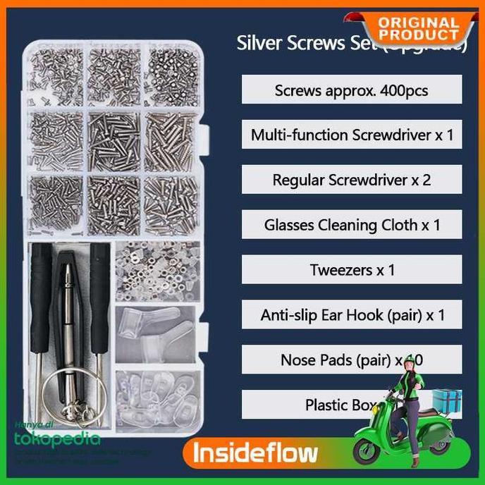 Wicokro34 - Set Baut Sekrup Mur Kecil Reparasi Kacamata Jam Tangan