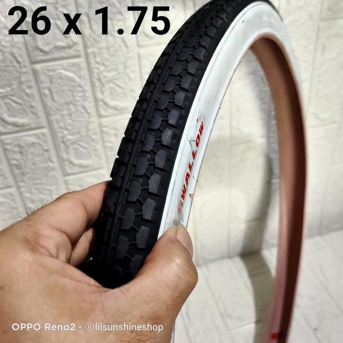Promo Ban Luar Sepeda 26 X 1.75 Swallow Deli Tire 26X1.75 S-141 Hitam Putih Cod