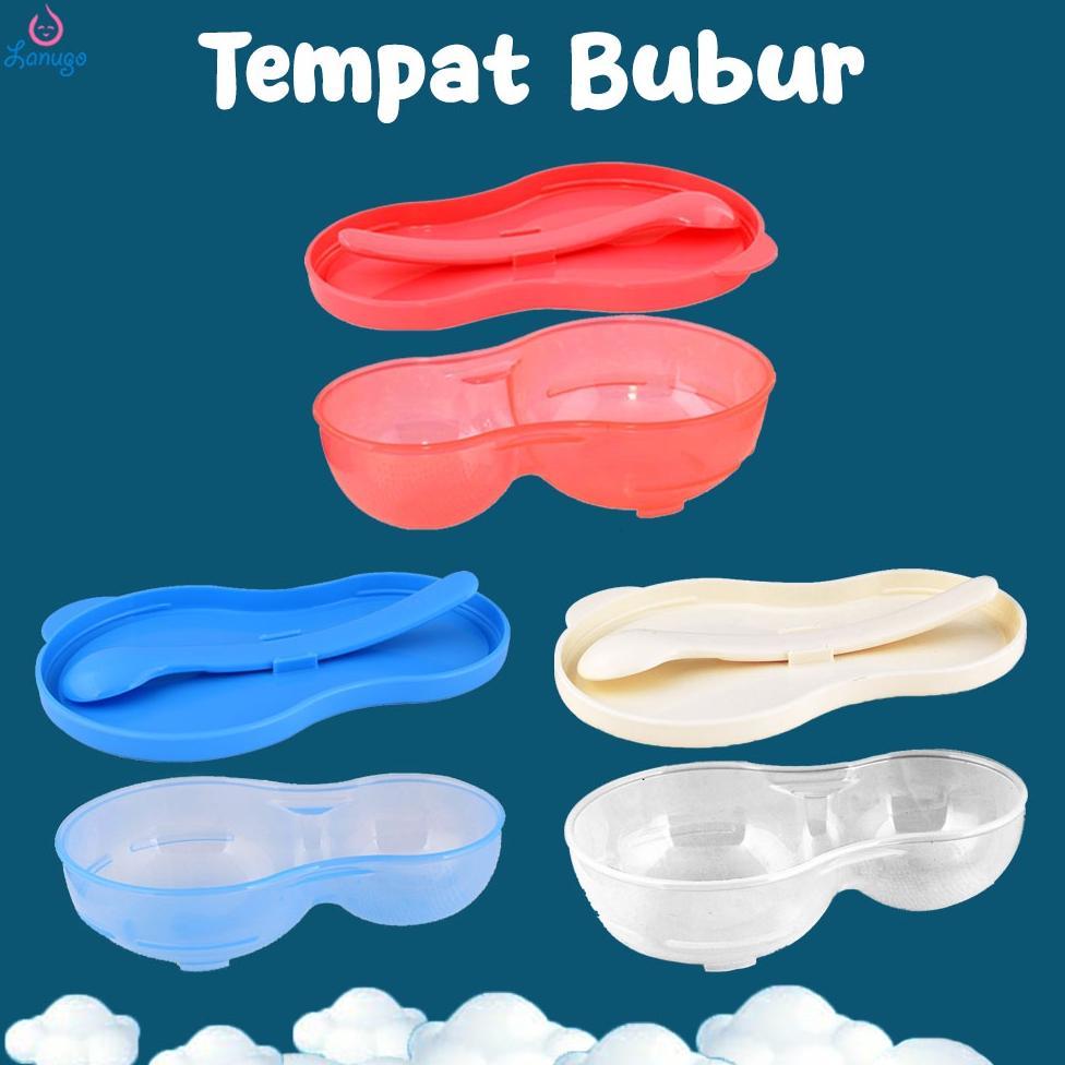 Mangkok Bubur Sendok Lusty Bunny Tutup dan Terkunci Feeding Bayi Peralatan Makan Bayi