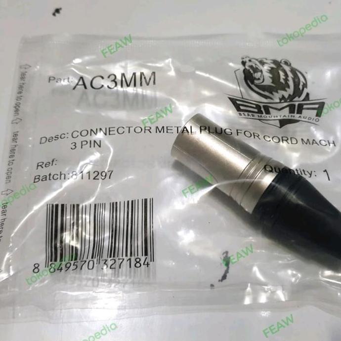 jek canon male BMA original jack XLR Male BMA