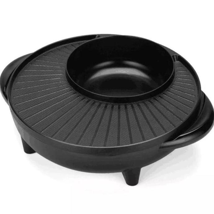 Miliki Alat Panggang Teppanyaki Steamboat Bbq & Grill Hot Pot Elektrik Panggangan Listrik Hitam