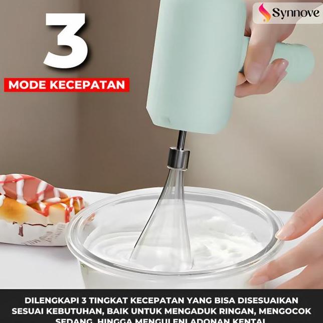 Hand Mixer Portable Rechargeable 3 Speed Mixer Kue Mixer Mini Mesin Pengaduk Adonan Mixer Tangan Pen