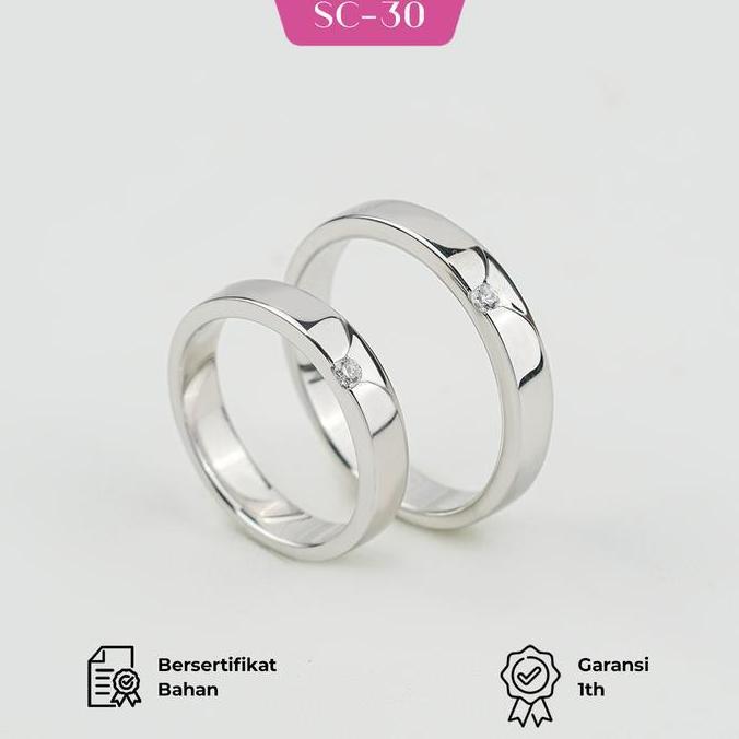 Cincin Nikah Couple Bahan Silver Model SC-30 Sovia Jewelry