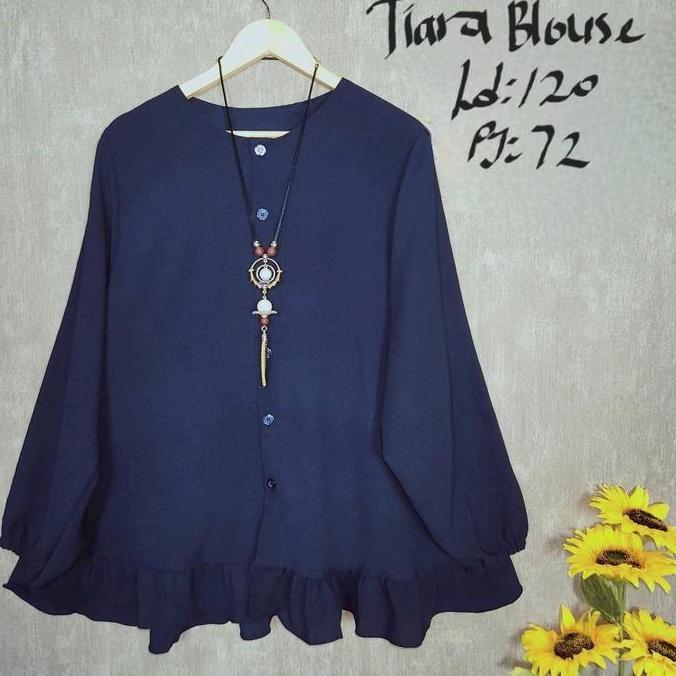 Promo Tiara Blouse Atasan Jumbo Wanita Kemeja Blus Ld120 Bigsize Hijab Muslimah Fashion Baju Wanita 