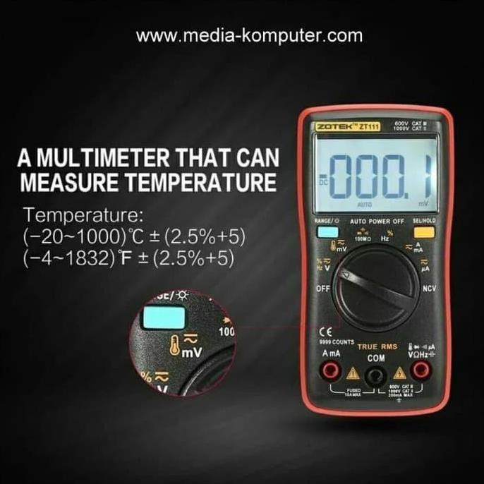 New- Digital Multimeter Zotek ZT111 NVC + Auto Range Multitester