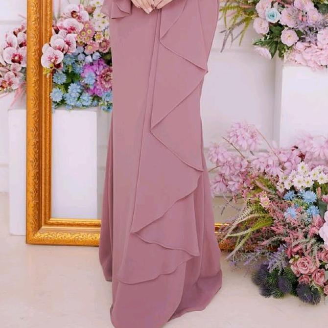 T Dress Terbaru Casual Brokat Gaun Maxi Wanita Pesta Kondangan Cantik Gamis Panjang Muslim