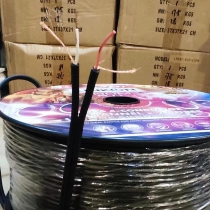 kabel audio 2 rca male 3 meter to jack akai 6,5mm trs stereo