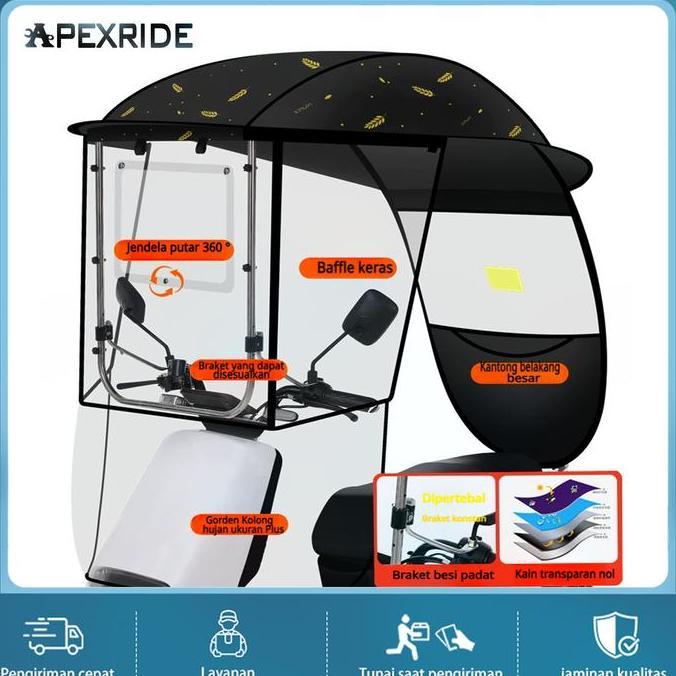Bahan PVC lembut Full Cover Badai Kanopi Motor Motor Payung Sepeda Kanopi Motor Tenda Sepeda Motor C