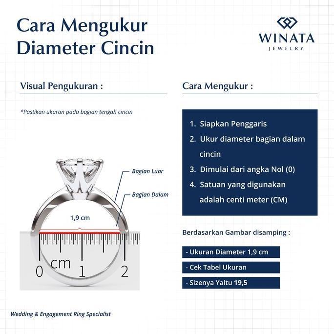 Cincin Tunangan Perak Rhodium Winata Jewelry - Garansi Resmi