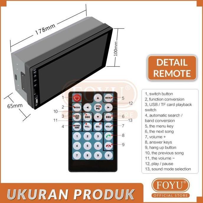 New- MP5 Mobil Head Unit Player Android Double Din Ios Bluetooth Original