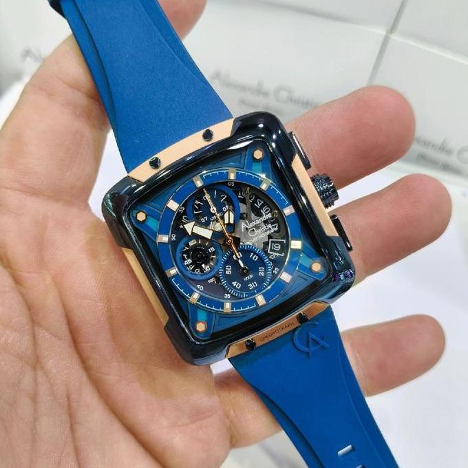 Jam Tangan Pria Alexandre Christie Rubber Strap Chronograph 3030 3039 AC3030 AC3039 Orinal