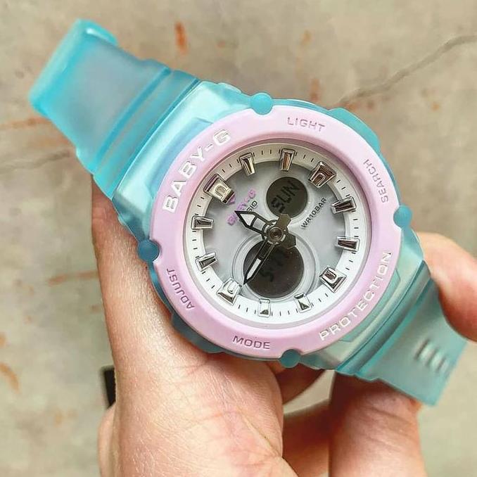Casio Baby-G BGA-270-2ADR Jam Tangan Wanita Double Time BABYG Biru BGA270 BGA-270-2A BGA 270 2ADR