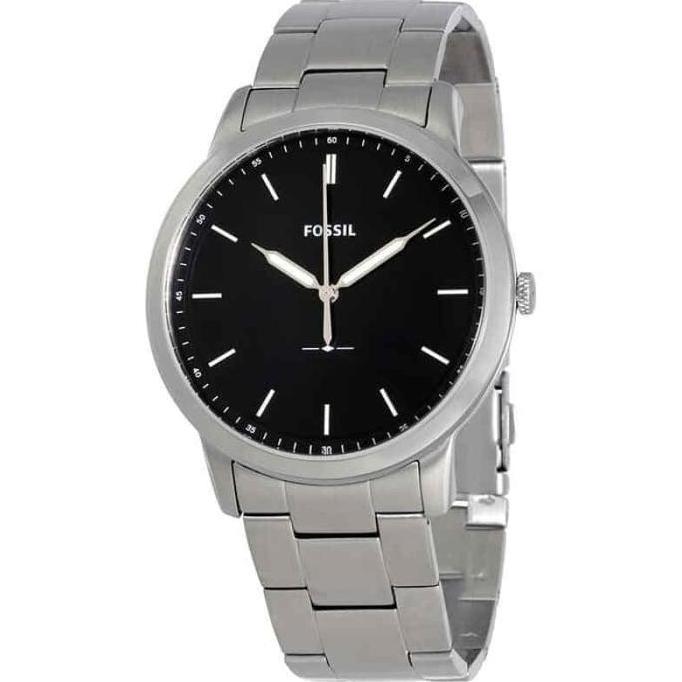 Fossil Jam Tangan Minimalist Slim Three-hand Black Dial FS5307