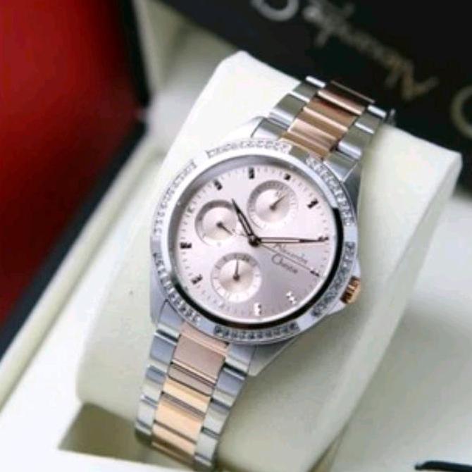 ECHE ORINAL GARANSI RESMI 1 TAHUN JAM TANGAN WANITA ALEXANDRE CHRISTIE CEWEK RANTAI STAINLESS STEEL 