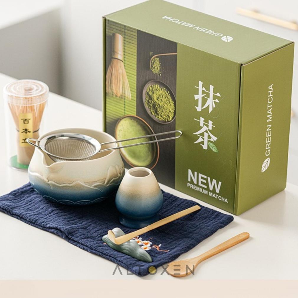 Set Matcha Jepang Premium Mangkuk Keramik Japanese Matcha Tea Set Alat Matcha Hampers Chasen Bowl Ke