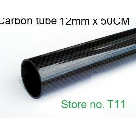 Pipa Karbon 50cm 500mm 12mm * 10mm Carbon Fiber Tube RC Drone